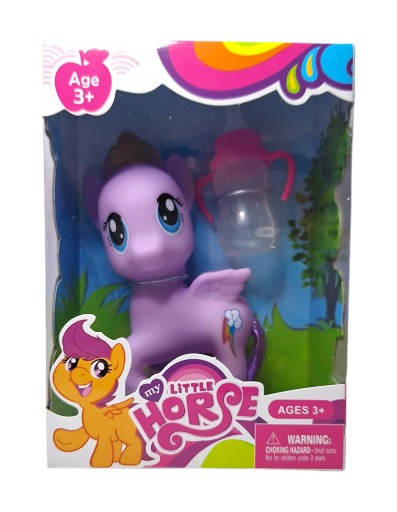 Krásny Pony Horse v sete s fľašou 16245