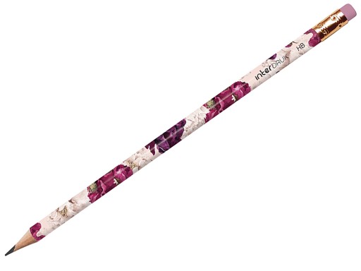 INTERDRUK ceruzka s gumou HB Trends FLOWERS Mix