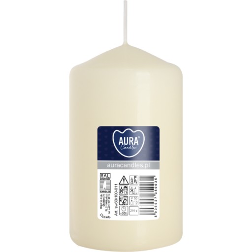KRÉM Valcová sviečka bez vône PARAFÍNOVÁ SVIEČKA 10CM 30H 210G