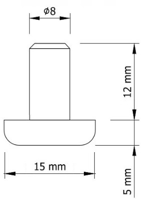 Nábytkový klzák s priemerom čapu 8 mm, nábytková pätka