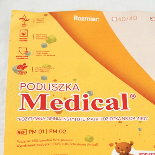 PLOCHÝ ZDRAVOTNÝ VANKÚŠEK 40x40 PRE DIEŤA AMW 95*C