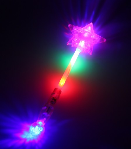 SVIETIACI PRUTIEK HVIEZDA žiari disco guľa FARBY