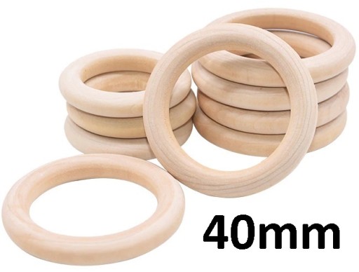 Drevený kruh pre MACRAME Tyč na záclony 40mm 5 ks