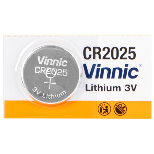 5x LÍTIOVÁ BATÉRIA 3V CR2025 TLAČIDLO VINNIC