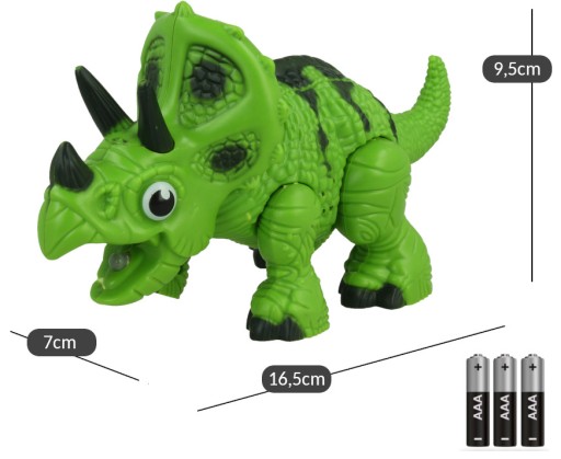 DINOSAUR TRICERATOPS FIGURKA MODEL zareve sa rozsvieti