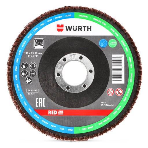 Lamelový kotúč na brúsenie ocele 125x1mm P60 WURTH Strong 1ks