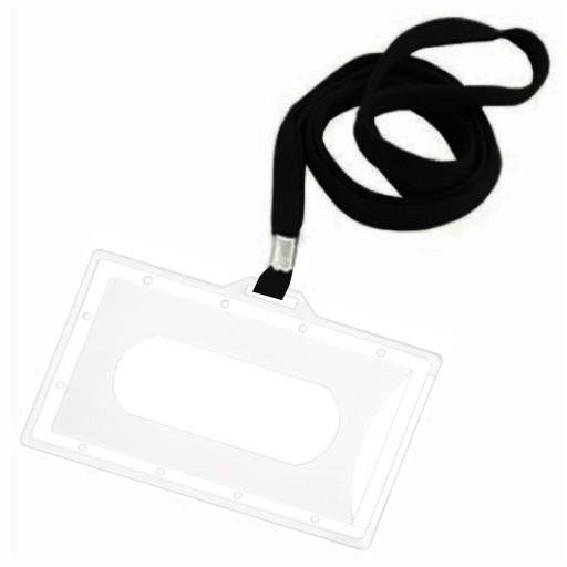 ID držiak s lanyard páskou 90x56 mm čierny