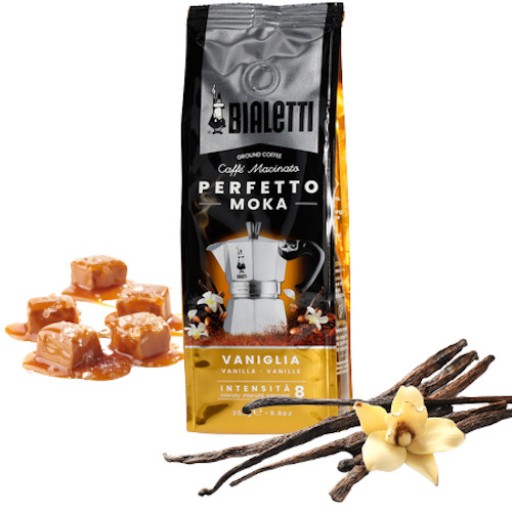Bialetti Perfetto Moka Vaniglia mletá káva 250 g, ochutená vanilkou