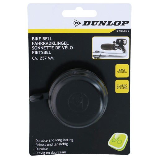 Zvonček na bicykel CLASSIC LOUD, čierny DUNLOP 57mm