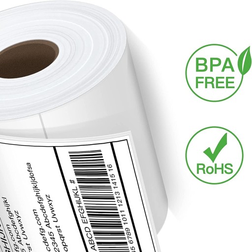 TEPELNÉ SAMOLEPIACIE ETIKETY BIELY 100x150 mm 500 ks PERFORAČNÁ ROLKA
