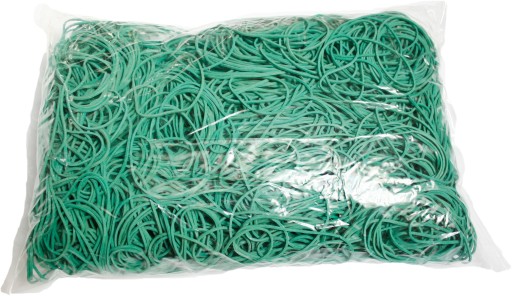 Gumy na recepty VEĽKÉ SILNÉ 60 mm x 1,5 mm ZELENÉ 1 KG