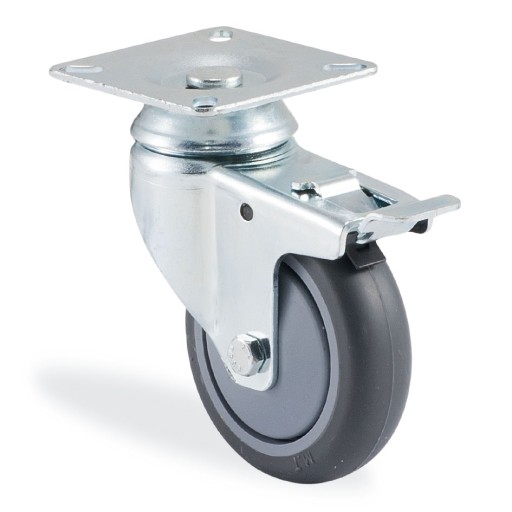 Otočné koleso s tanierom a brzdou 50mm/35kg