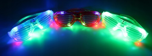 Žiariace okuliare ŽALÚZIE LED party farby