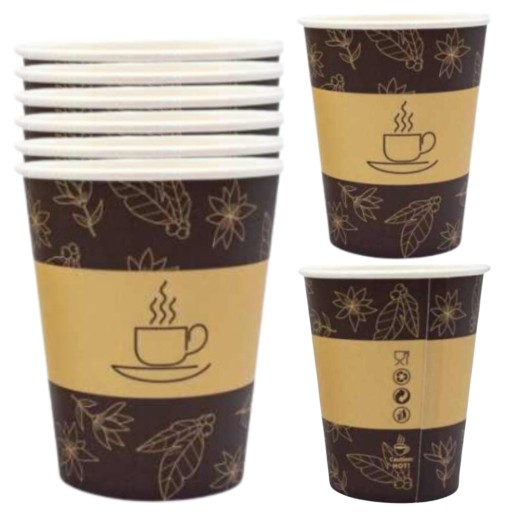 Papierové šálky na kávu - EKO - bez plastov - 250ml - 50 kusov