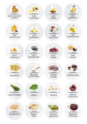 NÁLEPKY Etikety na nádobky SPICES 144 ks v 5
