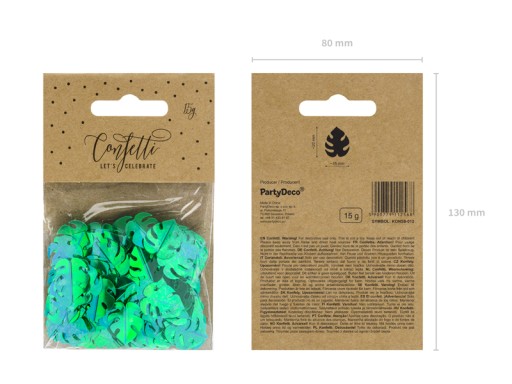 Konfety Aloha Leaves Havajské zelené 15g