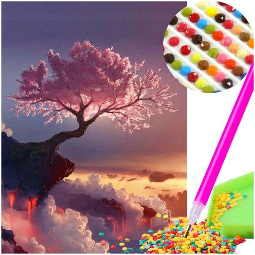 DIAMANTOVÁ VÝŠIVKA Strom Rezanie diamantov Obrázok DIAMANTOVÁ SÚPRAVA MALENIA