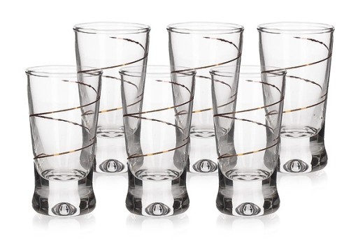 6 x ZLATÁ ŠPIRÁLA POHÁRE NA VODKU 25 ML SET