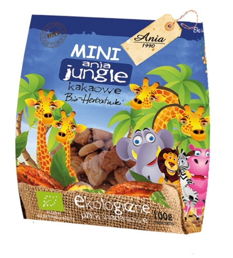 MINI JUNGLE BIO KAKAOVÉ COOKIES 100 g - BIO ANIA