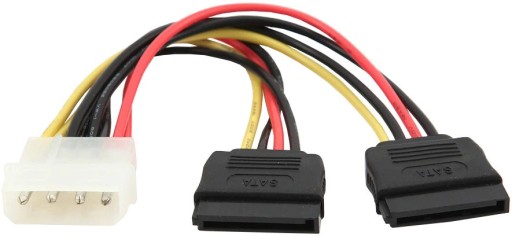 Napájací kábel pre molex mechaniky - 2x SATA 15cm