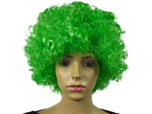AFRO ZELENÁ Parochňa, ZELENÉ kučeravé VLASY