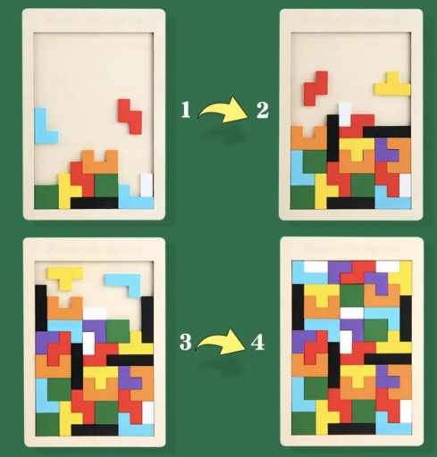 DREVENÉ BLOKY TETRIS PUZZLE 40 KUSOV TANGRAM