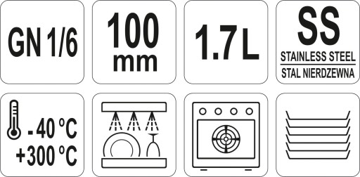NEREZOVÁ NÁDOBA GASTRONOMICKÁ GN 1/6 100