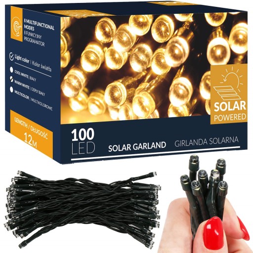 OSVETLENIE VIANOČNÉHO STROMČEKA 100 LED MULTI SOLÁRNE SVETLO GARLANDA BALKÓNOVÁ ZÁHRADA