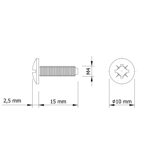 Nábytková spojka fi5 mm M4 (30-40 MM) pre skrinky