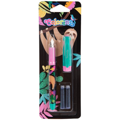 Pero s hrotom a 2 vymeniteľnými náplňami COLORINO WILDKID SLOTH
