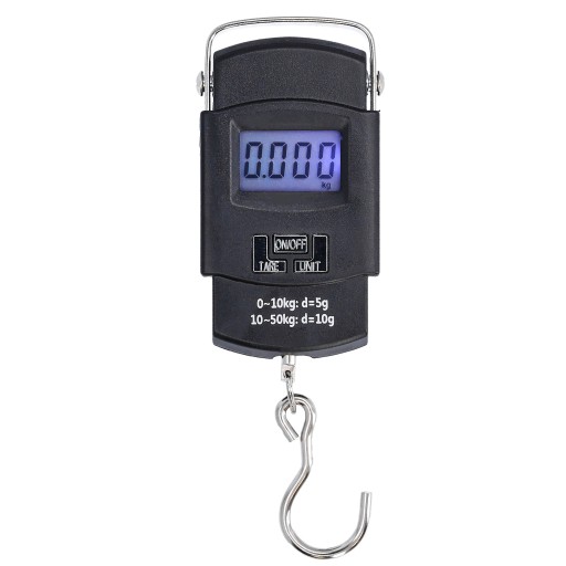 Vrecková cestovná váha na rybársky háčik na batožinu, závesná, ručná, LCD, 50 kg