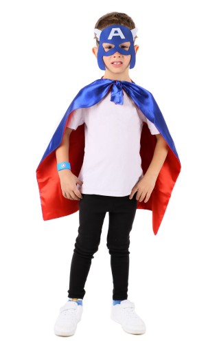 OUTFIT MASKA CAPTAIN AMERICA AVENGERS + CAPEA + WARMBAND