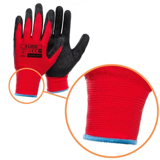 Pracovné rukavice ochranné rukavice RIPPED LATEX STRONG GRIP veľkosť 9L