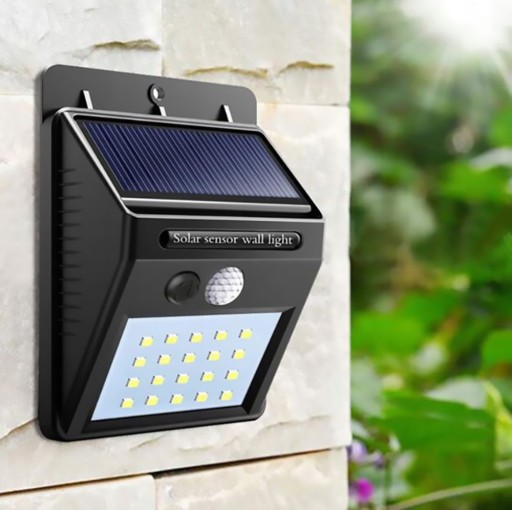 LED SOLÁRNE záhradné LAMPA SO SNÍMAČOM, vonkajšie