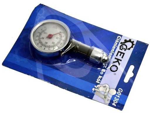 Merač tlaku v pneumatikách GEKO MANOMETER kovový manometer 7,5 bar