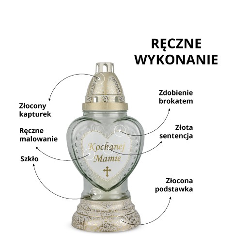Sviečka s venovaním pre Milovanú matku 26 cm Červená DP319. Deň matiek