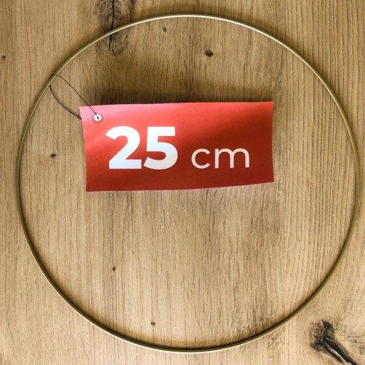 MATNÝ ZLATÝ KOVOVÝ prsteň na lapač snov, 25 cm