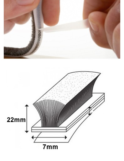 Ozvučovacia kefa, tesnenie na šatník 7x22 mm, LEPIDLO
