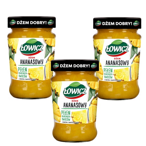 Ananásový džem Łowicz Ovocie s nízkym obsahom cukru 3x 280g