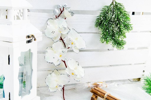 Kvetinová kvetina Orchidea 75 cm krémová