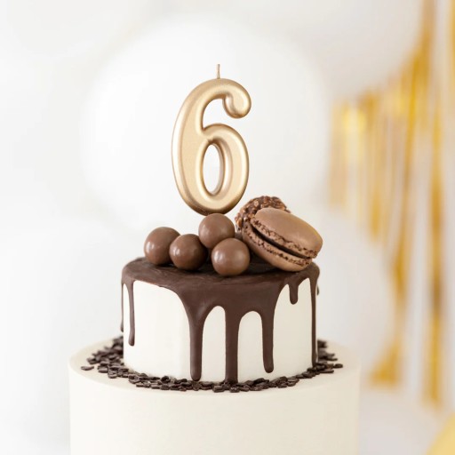 NARODENINOVÁ TORTA SVIEČKA ČÍSLO 6 ŠESŤ ZLATÉ NARODENINY