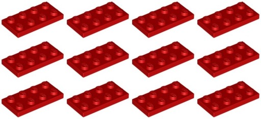 LEGO 3020 TANIER 2x4 červený NOVINKA (15g) 12 ks.