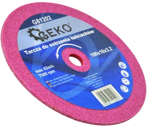 Kamenný kotúč na brúsku reťazí elektrických píl 100x10x3,2 GEKO