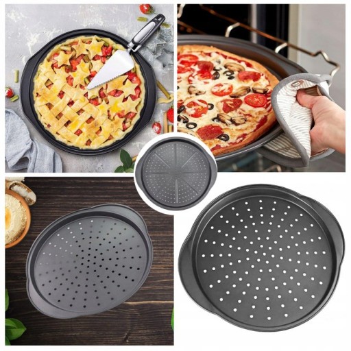 PIZZOVÝ PLECH NA PEČENIE TARTOV XXL PLECH Z UHLÍKOVEJ OCELE 33CM