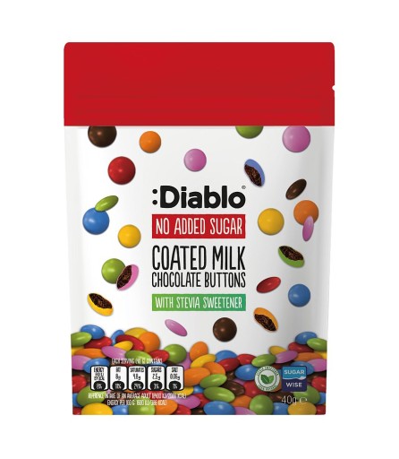 Dražé Diablo lentilki v čokoláde bez cukru