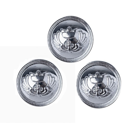 Gombík 25MM LUX PARIS kabát bunda frak STRIEBORNÁ