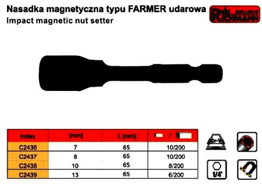 8 mm nárazový magnetický kľúč C2437