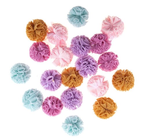 Tylové bambulky - DpCraft - pastelové, 2 cm, 20 ks.