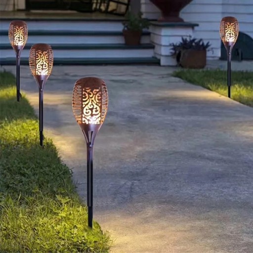 Solárna lampa POCHODNIA plameňový efekt 12 LED P-200