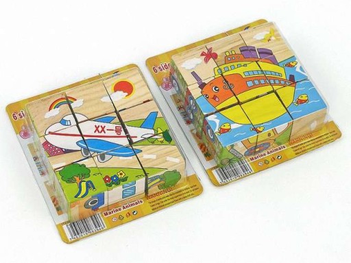 VZDELÁVACIE DREVENÉ BLOKY PUZZLE 6 V 1
